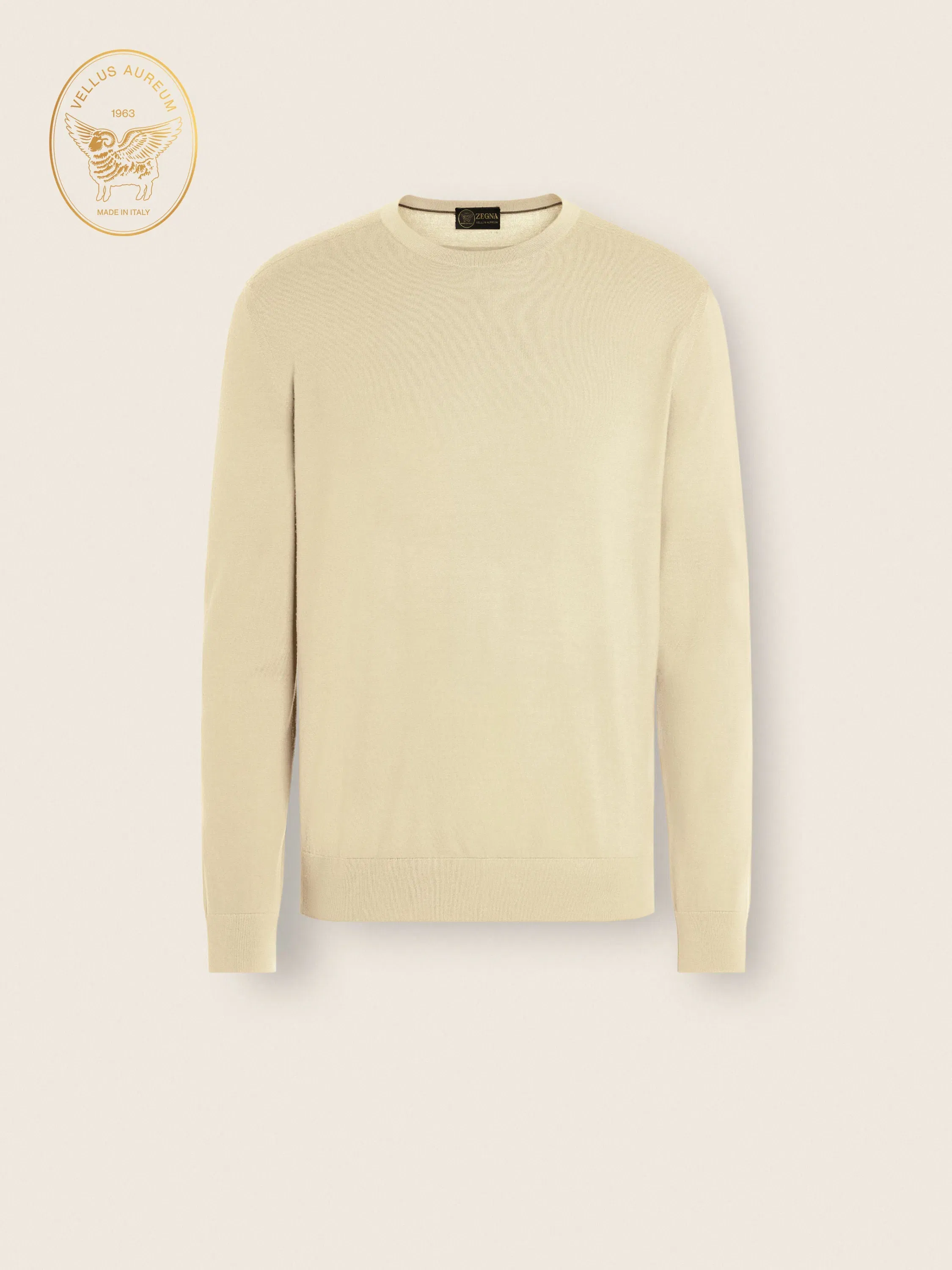 Zegna Pastel Yellow Vellus Aureum Crewneck
