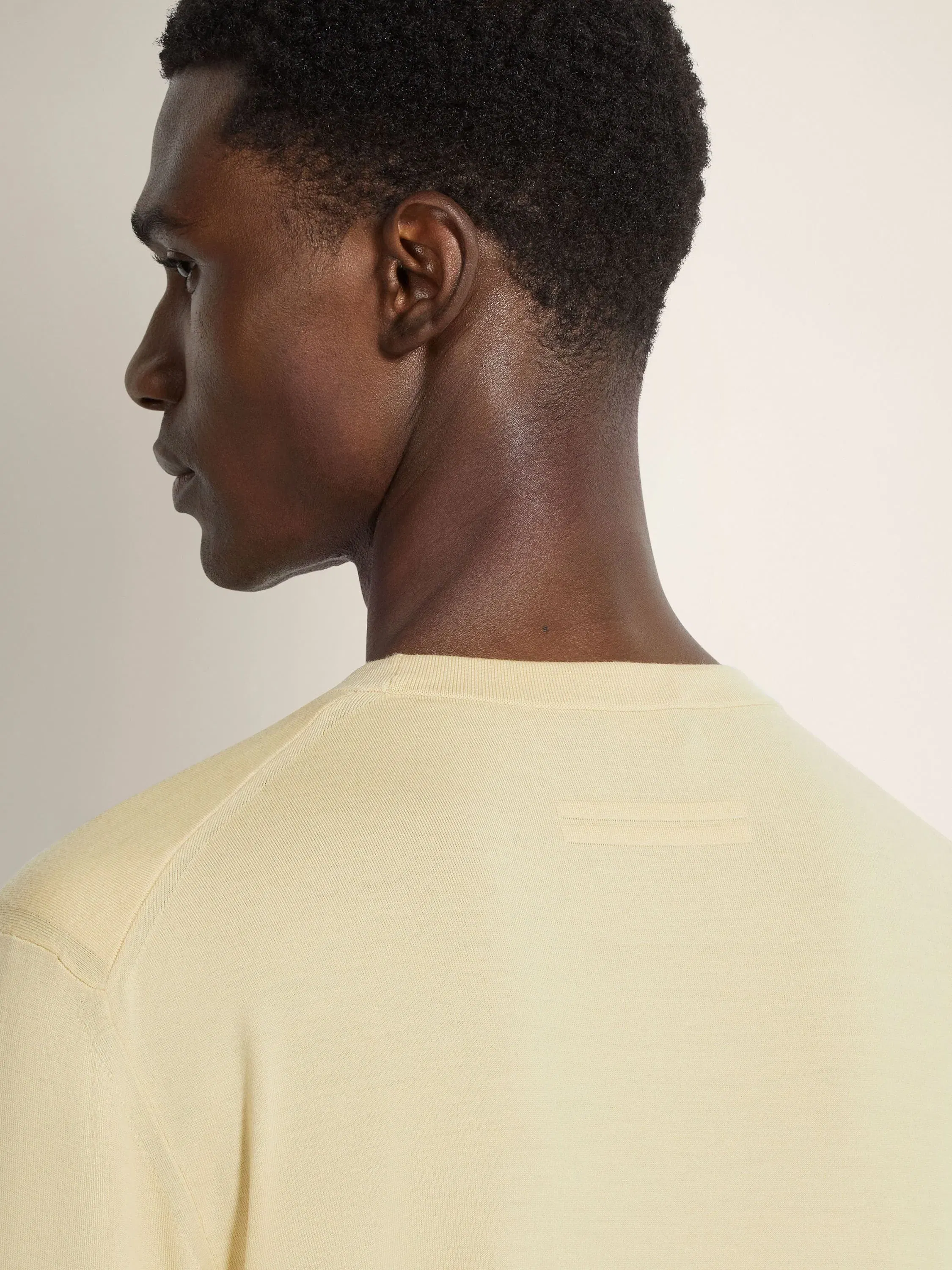 Zegna Pastel Yellow Vellus Aureum Crewneck