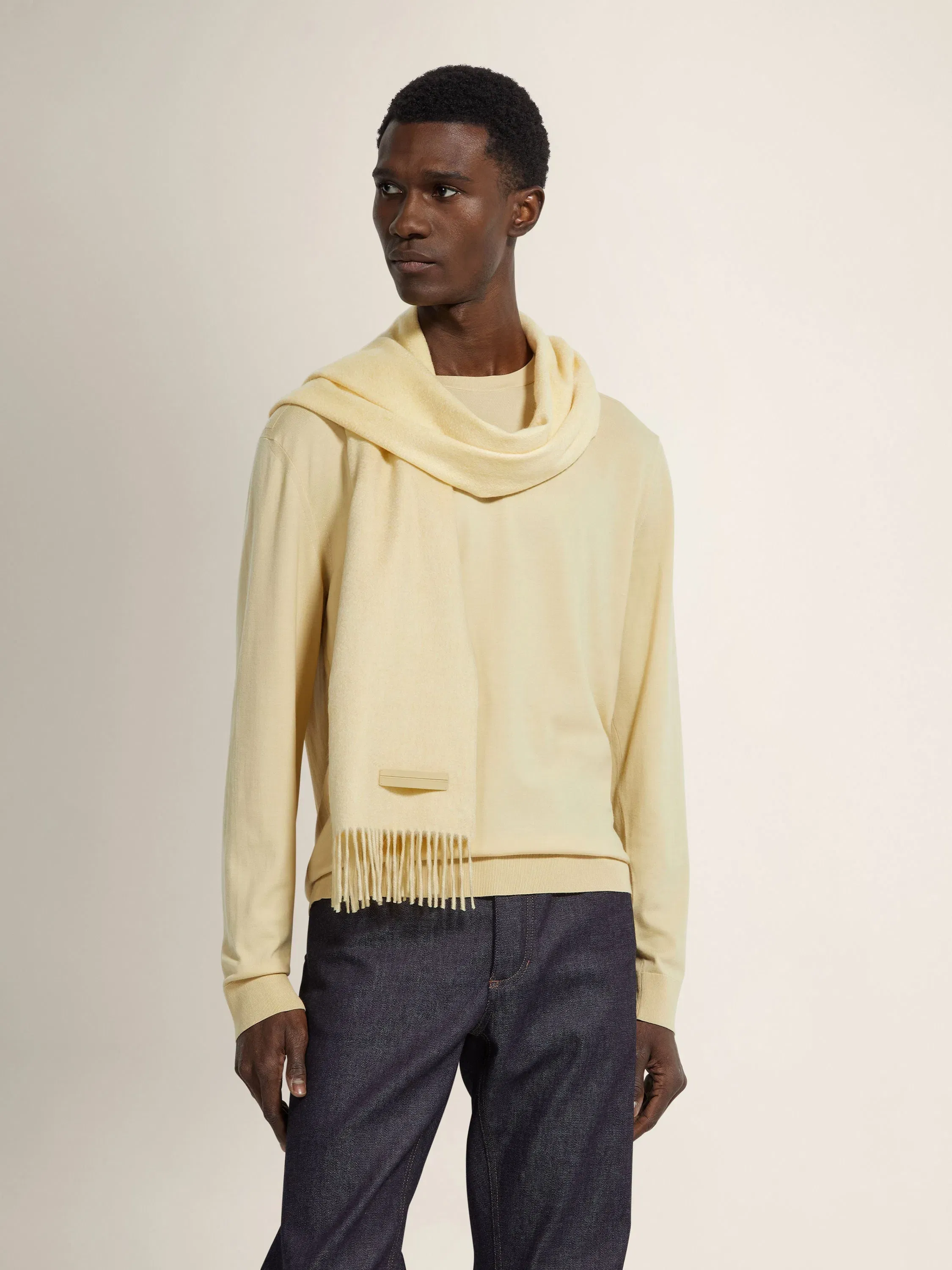 Zegna Pastel Yellow Vellus Aureum Crewneck