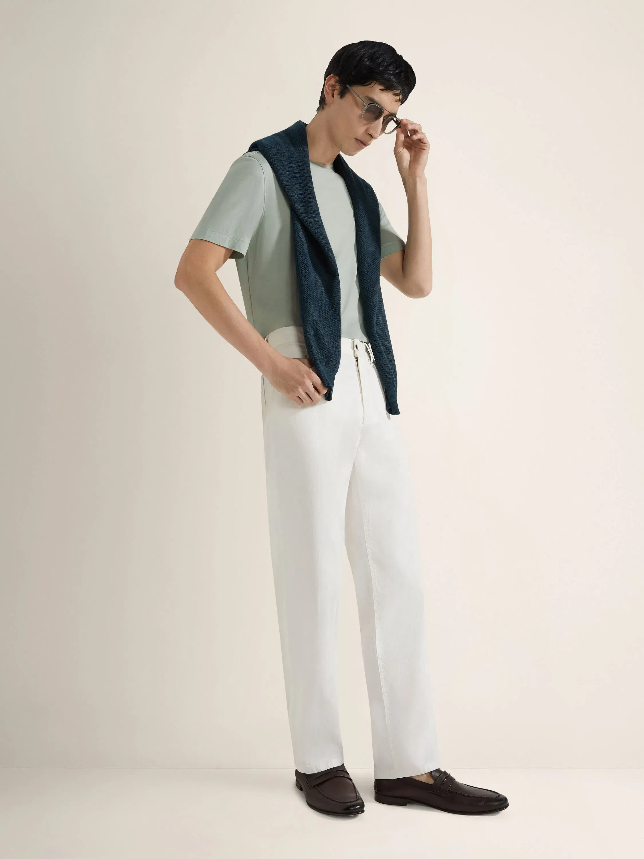 Zegna Light Sage Green Vellus Aureum T-Shirt