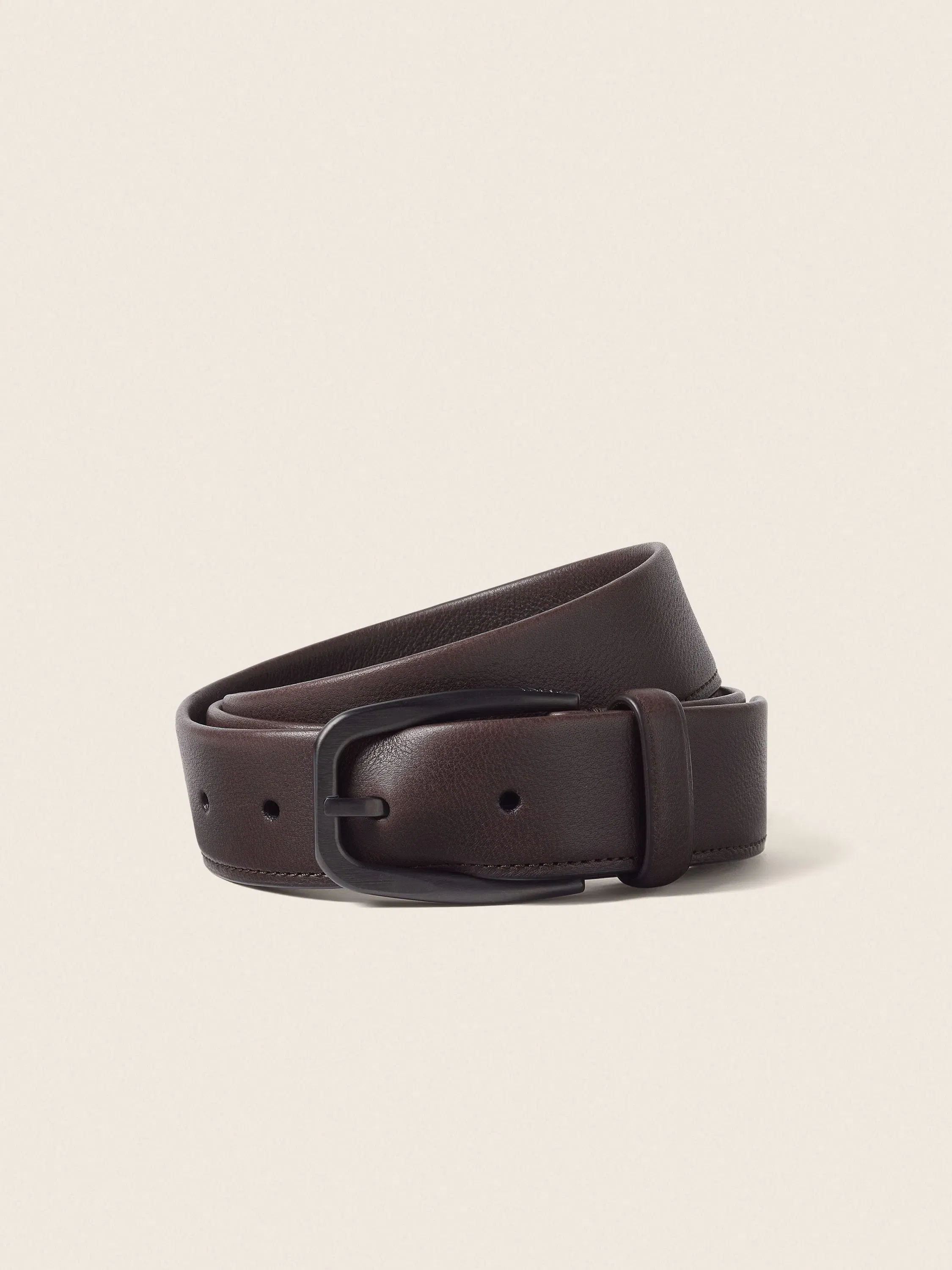 Zegna Dark Brown Natural Grain Leather Belt