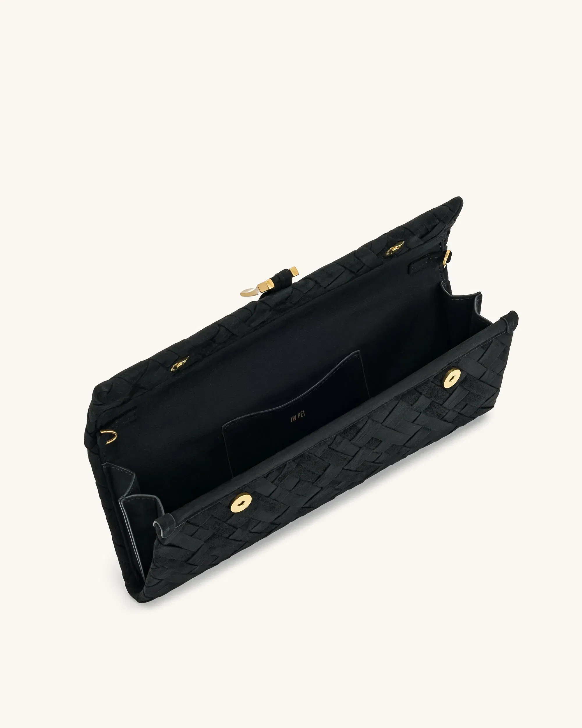 Jw Pei Zaria Woven Clutch Black