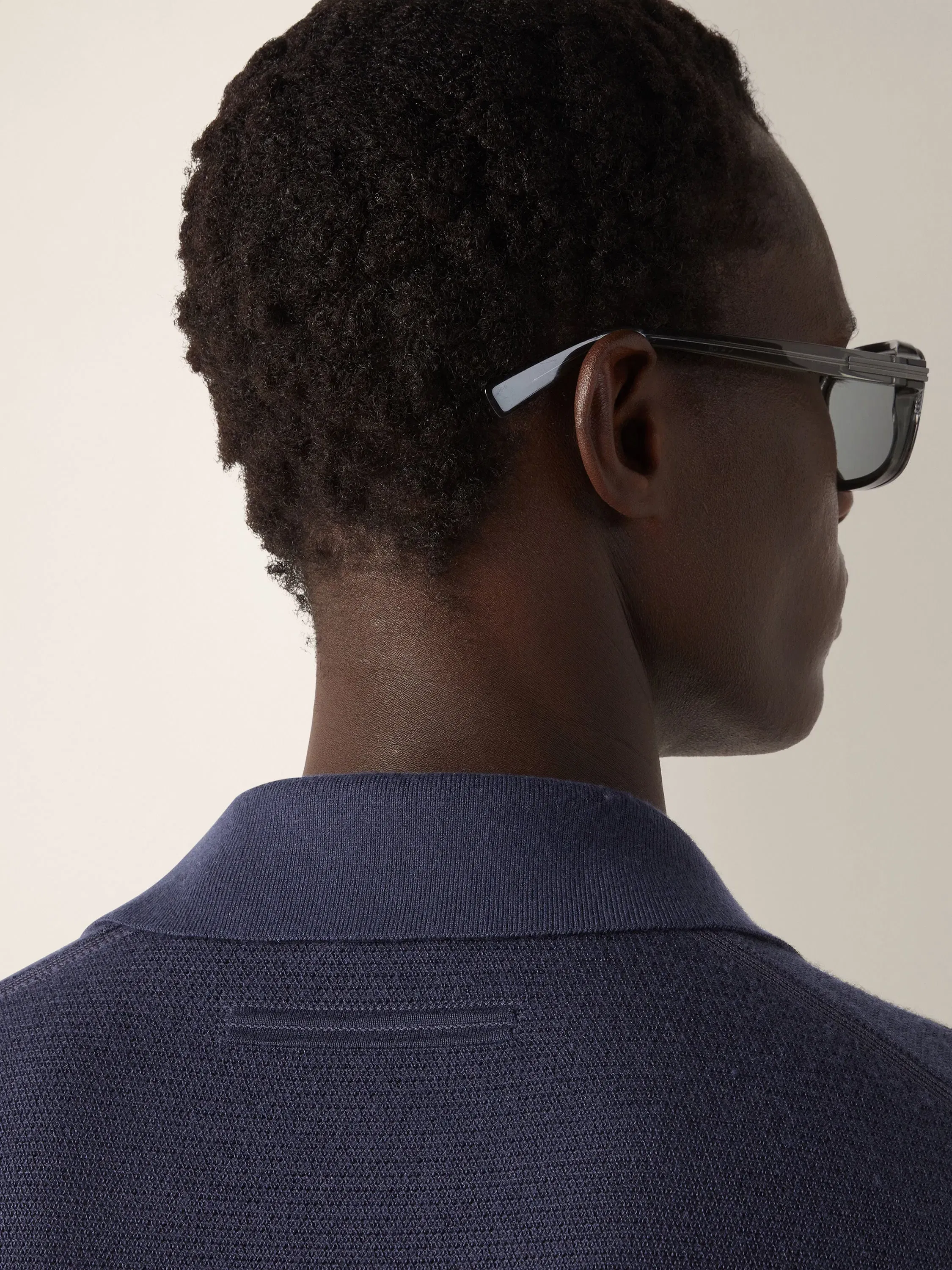 Zegna Dark Indigo Blue Cashmere And Silk Polo Shirt