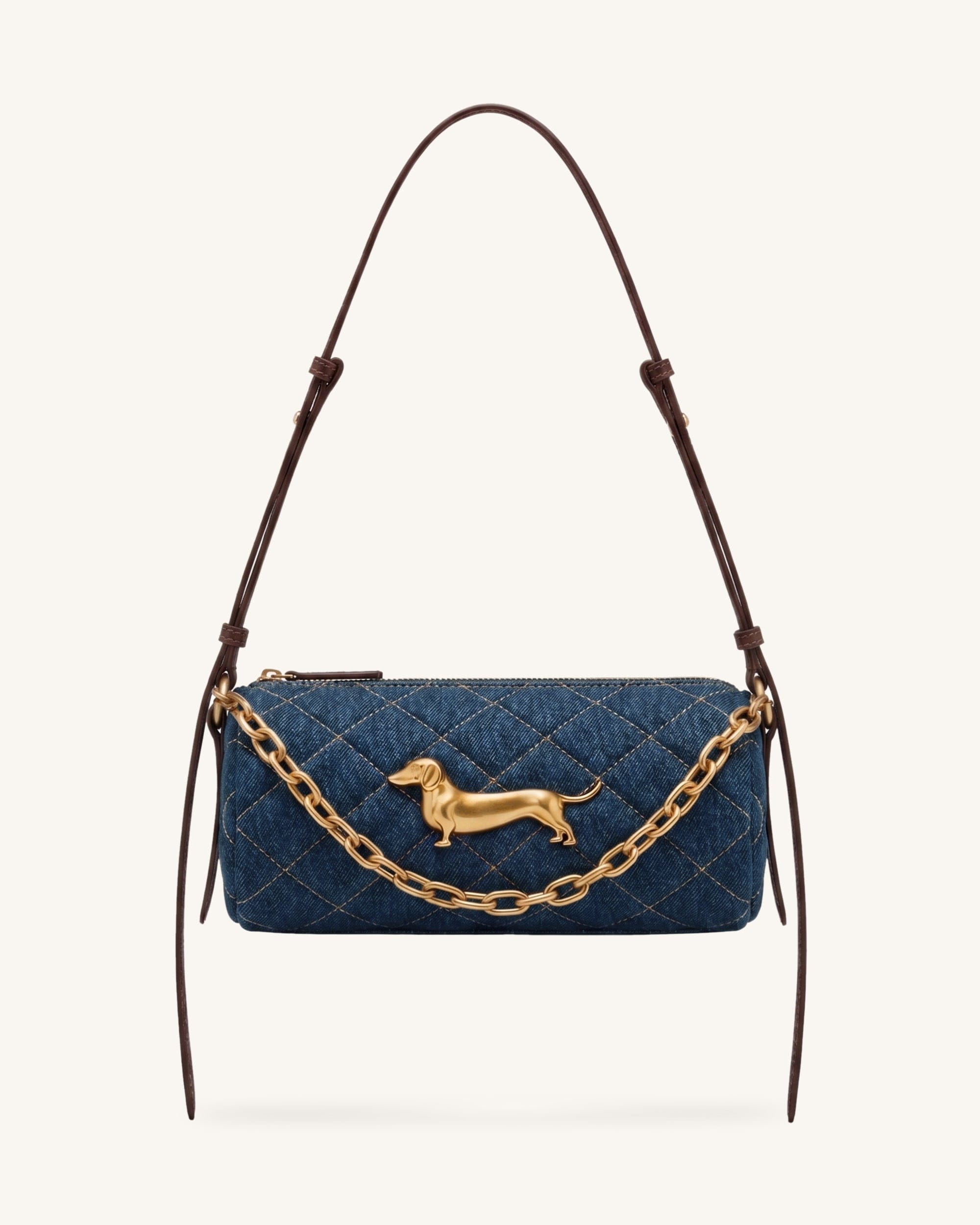 Jw Pei Lucienne Dachshund Quilted Chain Shoulder Bag Black
