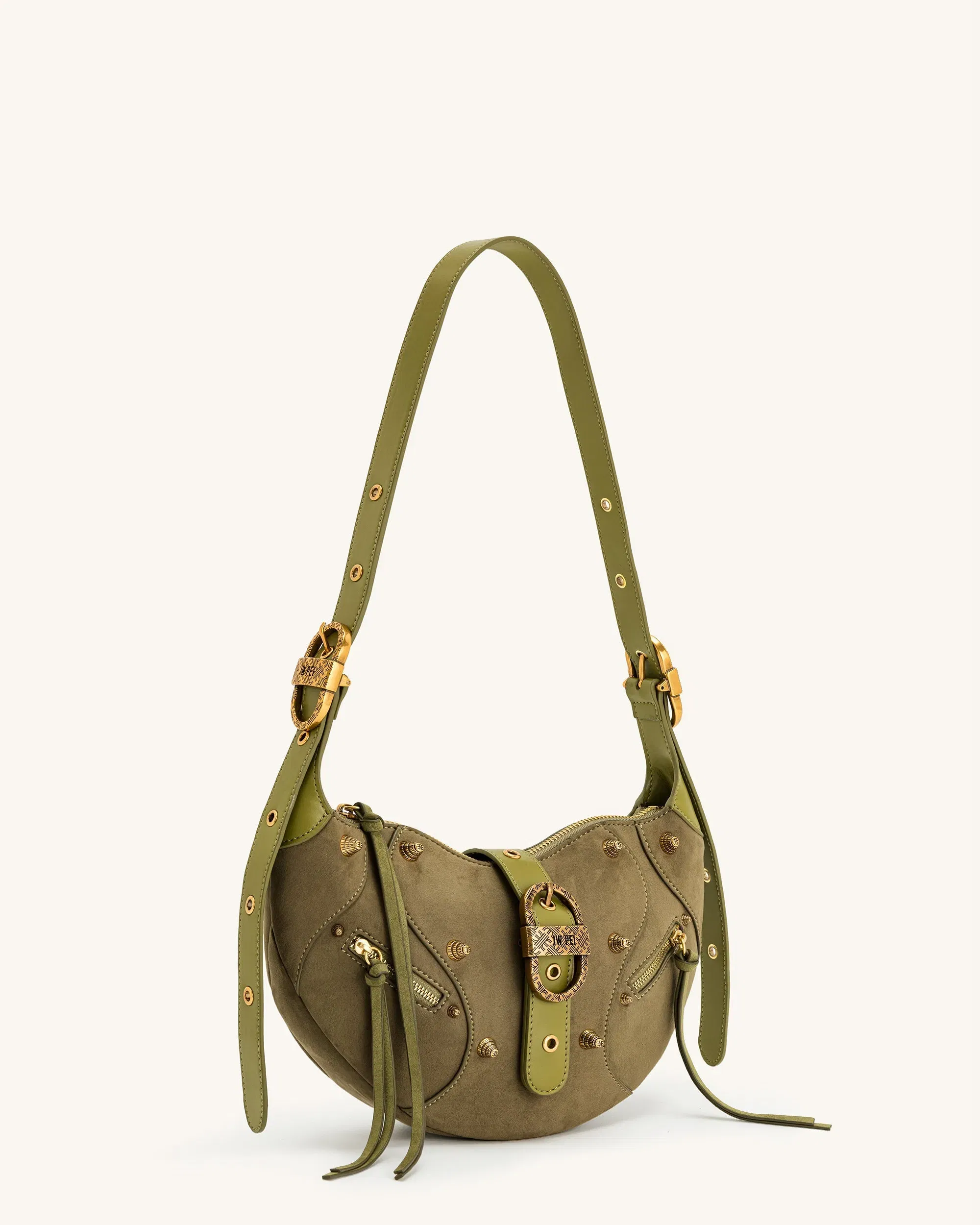 Jw Pei Tessa Suede Shoulder Bag Dark Olive