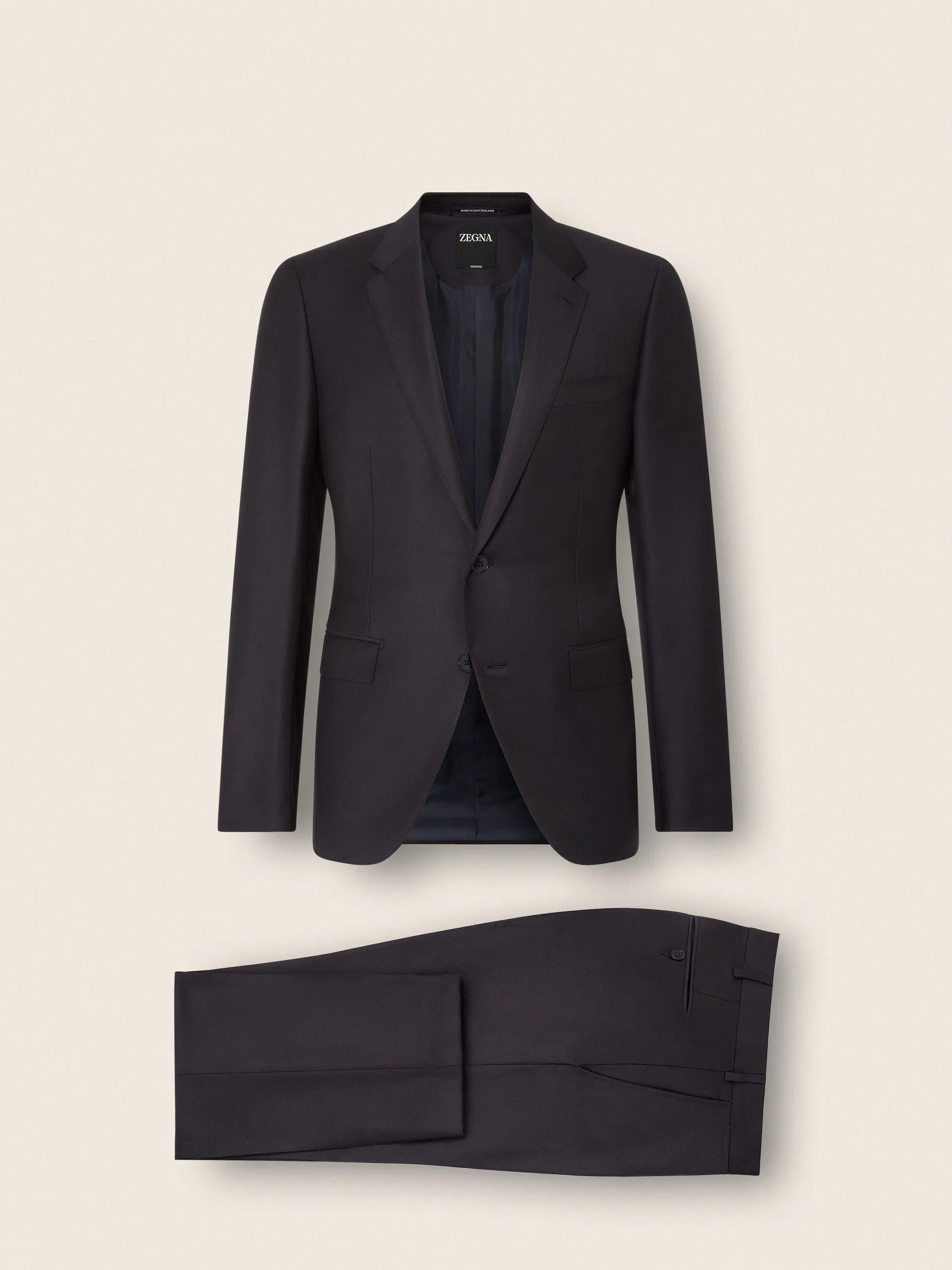 Zegna Navy Blue Trofeo Wool Suit