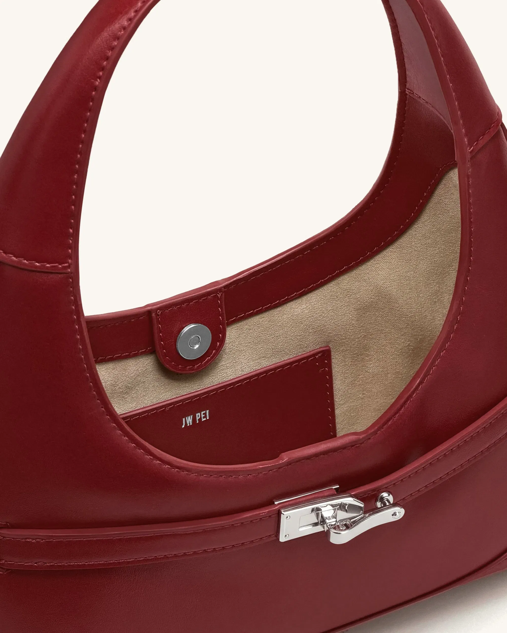 Jw Pei Noelle Belted Shoulder Bag Deep Burgundy