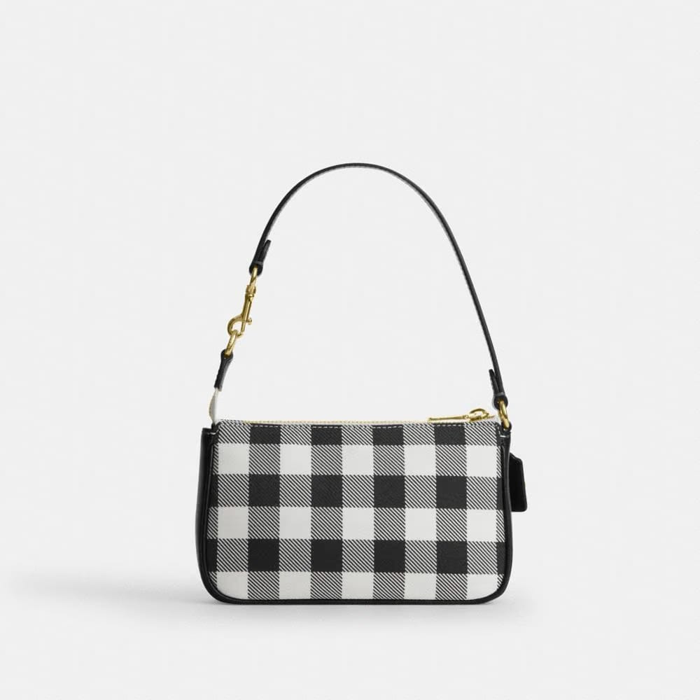 Coach Nolita 19 With Gingham Print And Charm Gold Black Multi