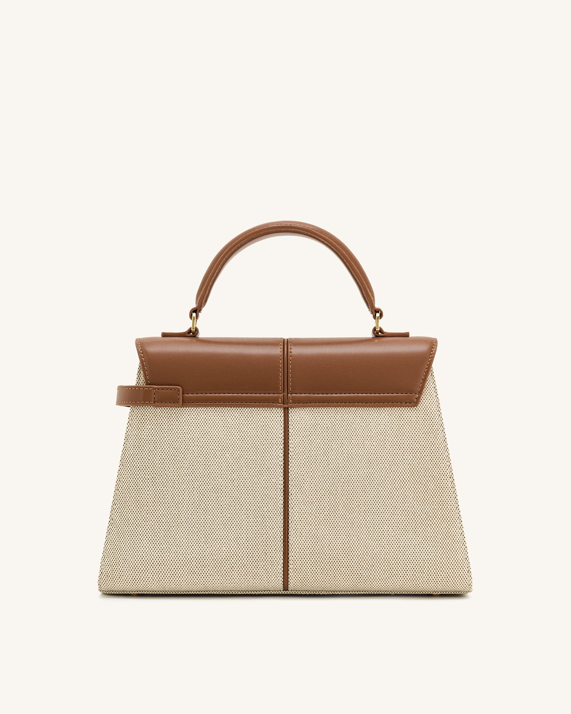 Jw Pei Elise Large Top Handle Bag Brown Canvas