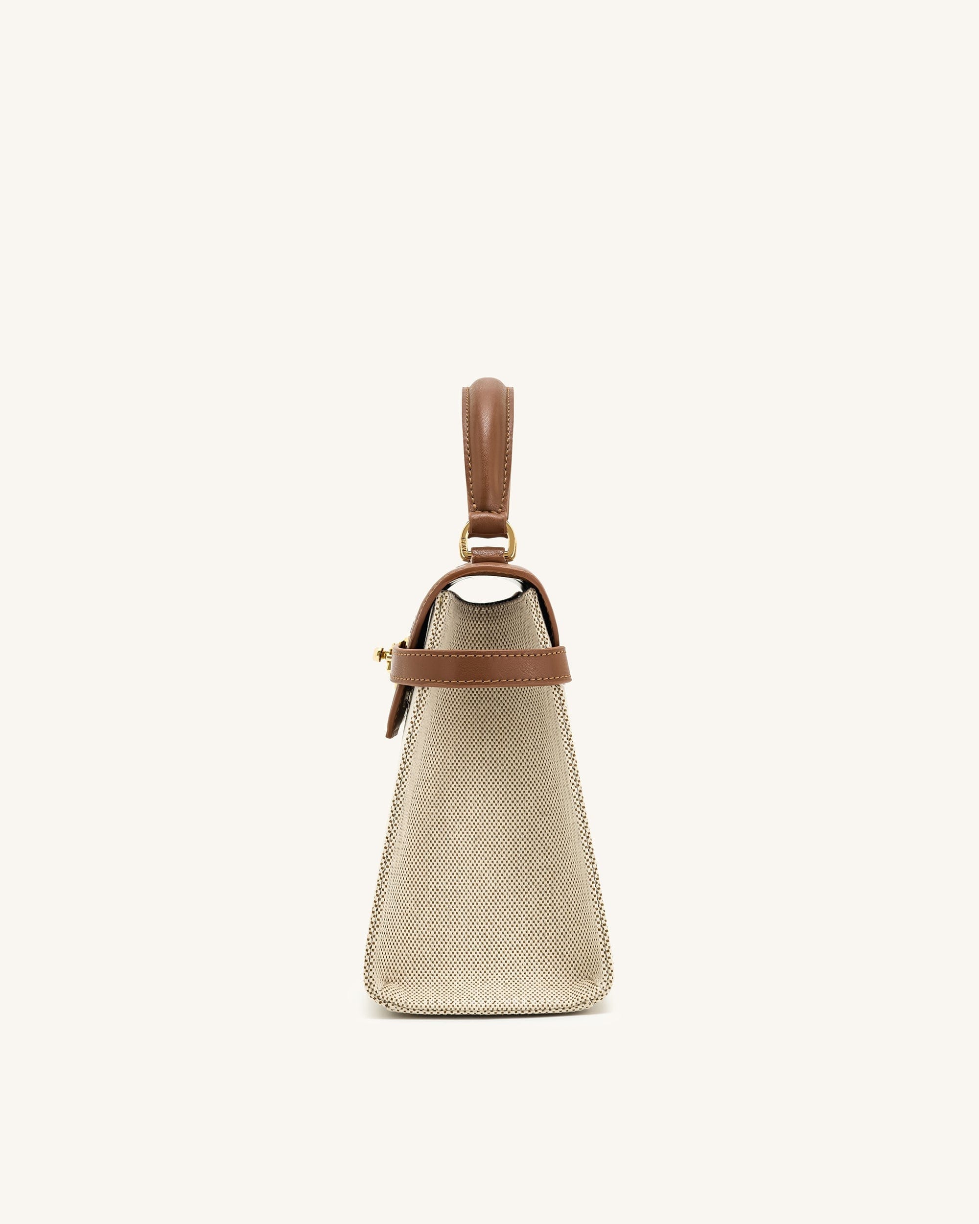 Jw Pei Elise Large Top Handle Bag Brown Canvas