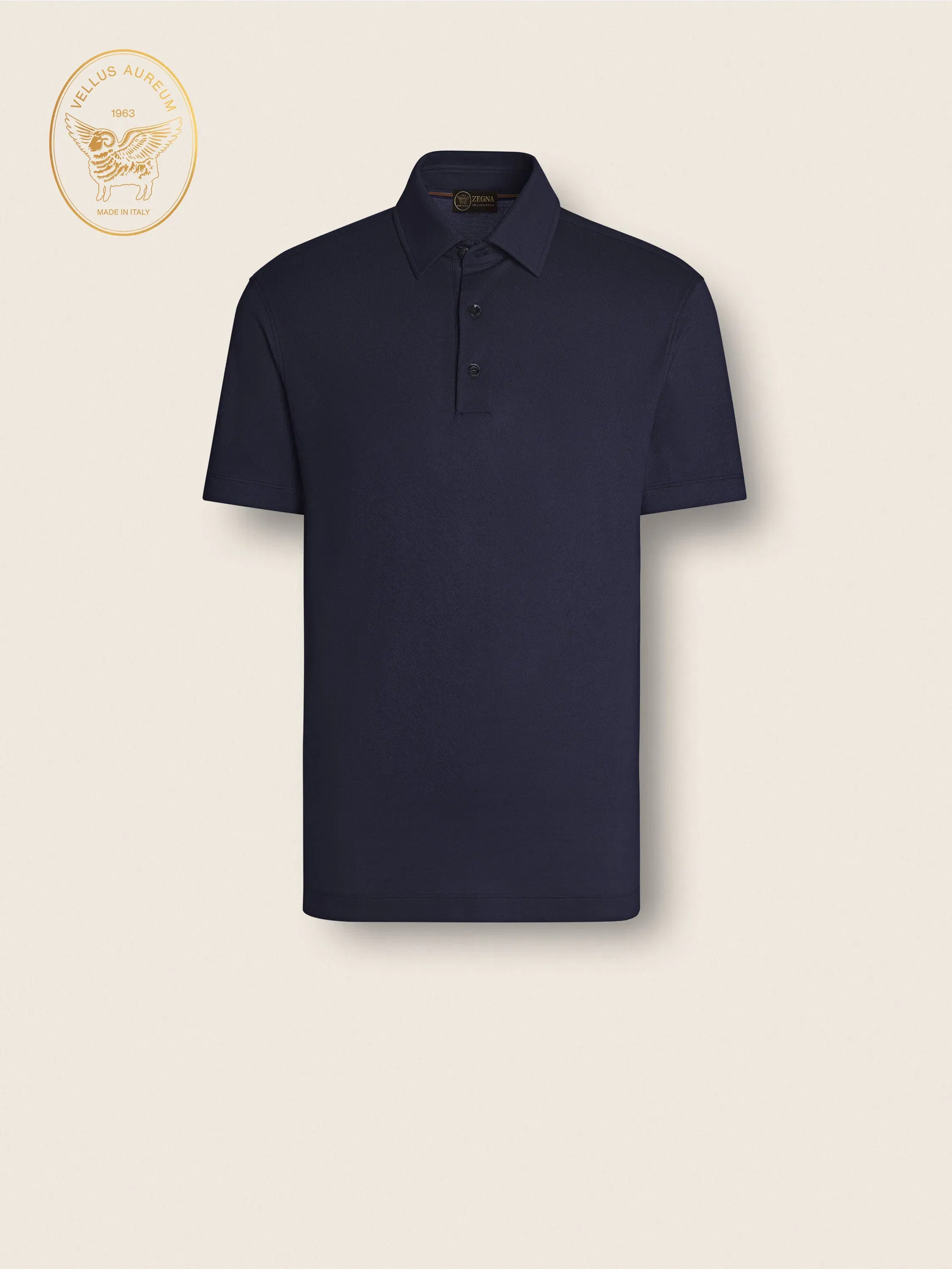 Zegna Ink Blue Vellus Aureum Polo Shirt