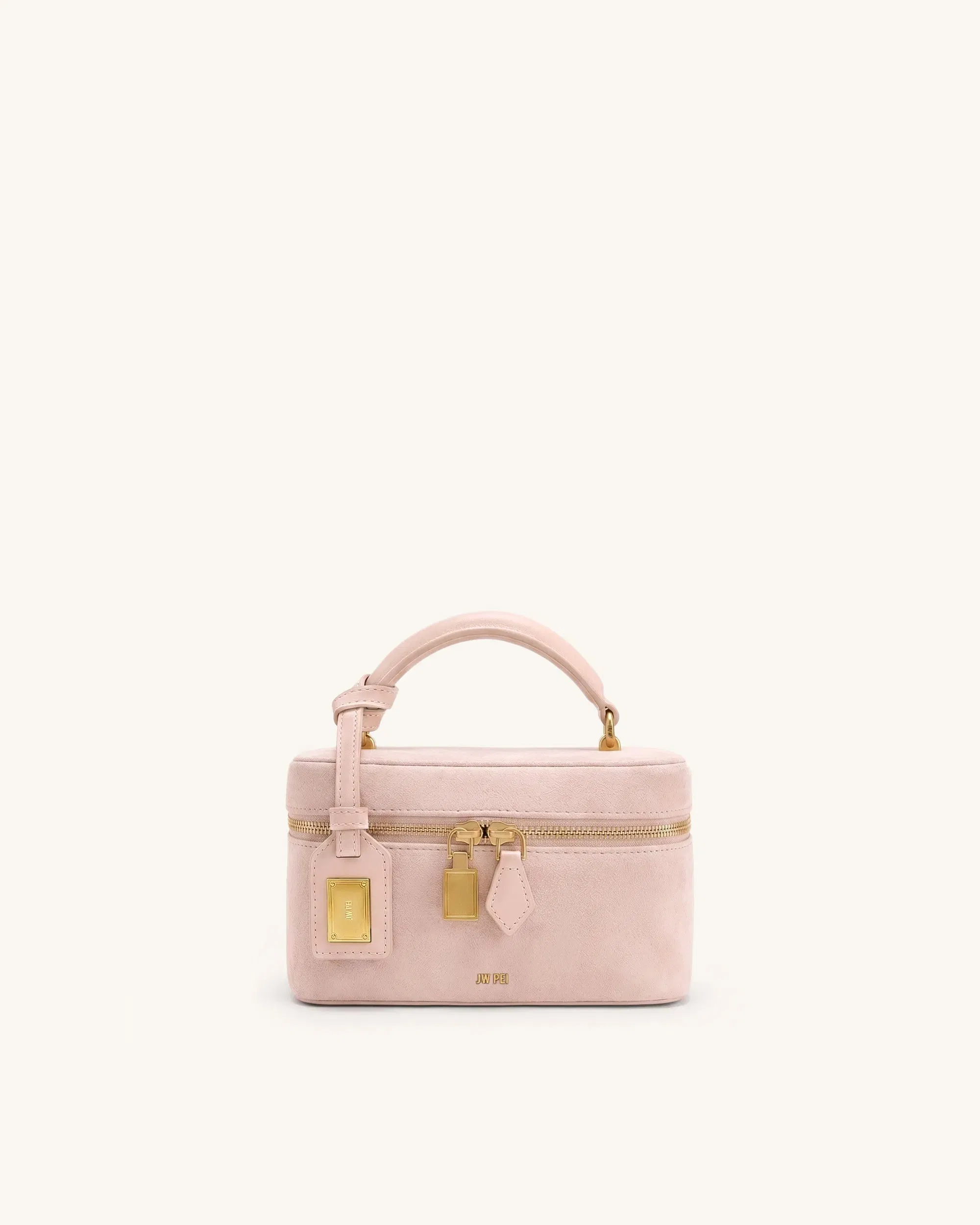 Jw Pei Cleo Faux Suede Box Shape Top Handle Bag Pink