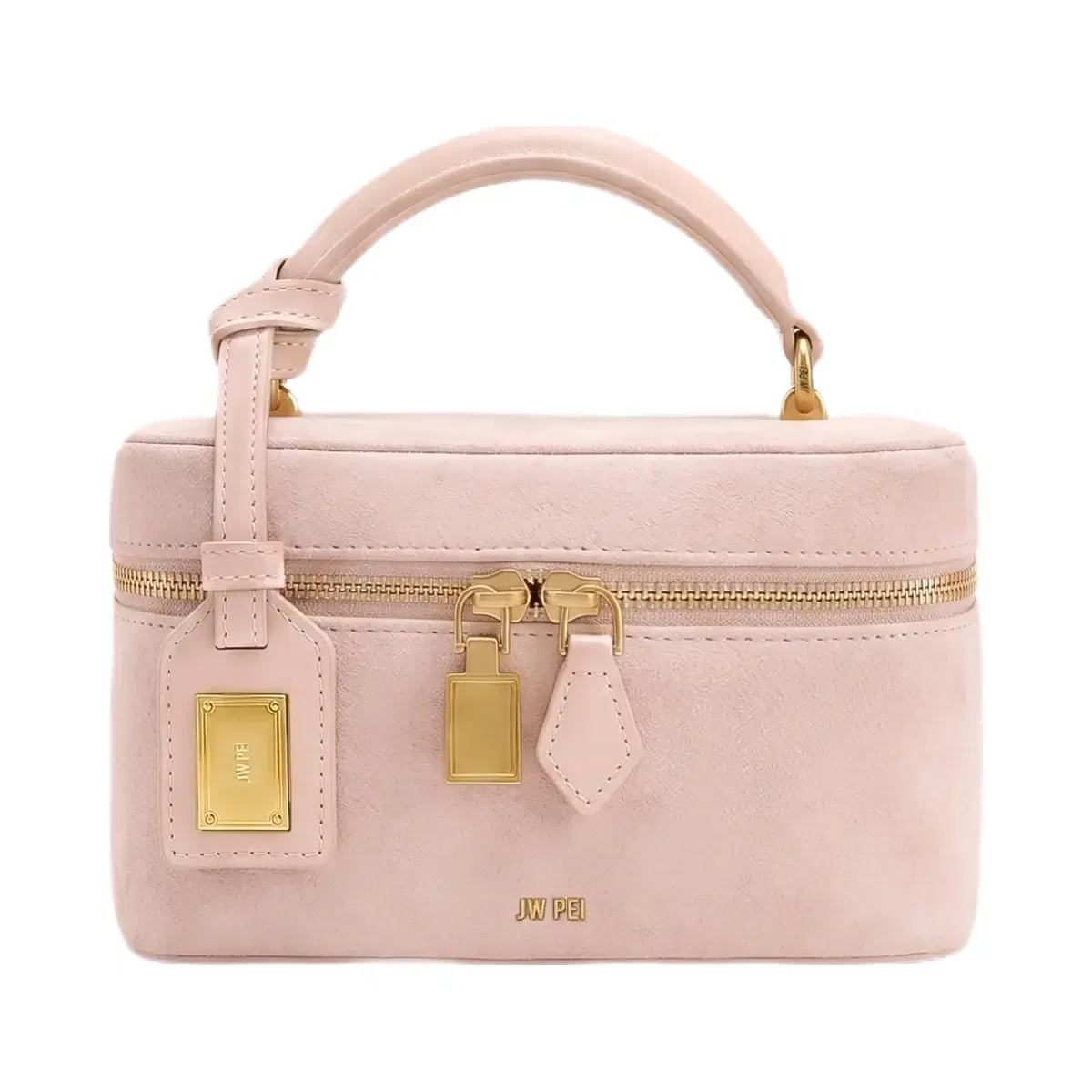 Jw Pei Cleo Faux Suede Box Shape Top Handle Bag Pink