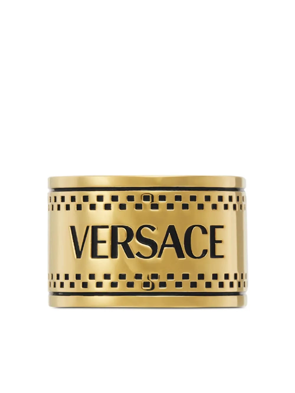 logo-engraved chunky ring