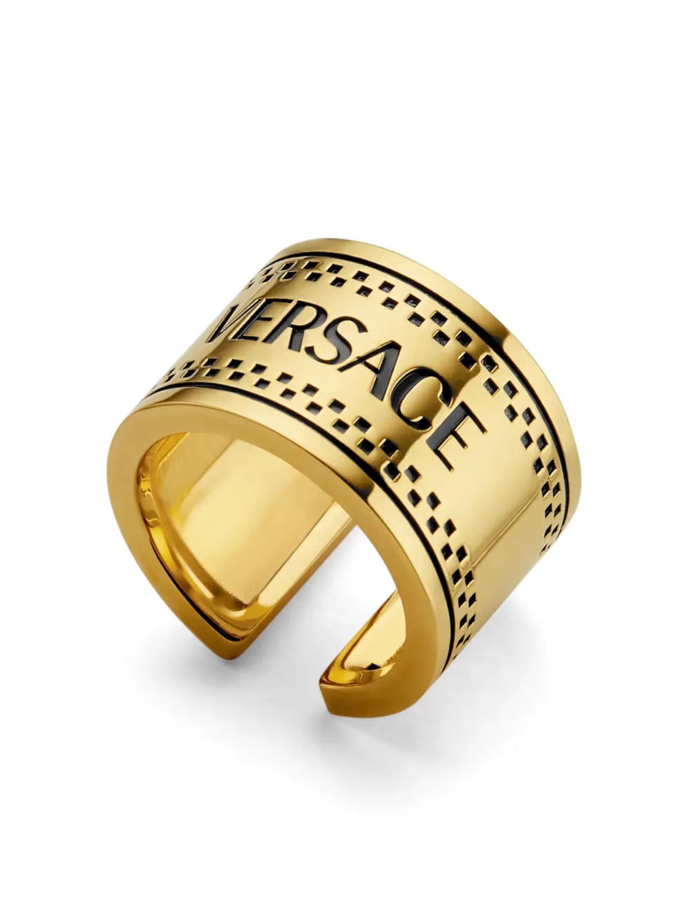 logo-engraved chunky ring