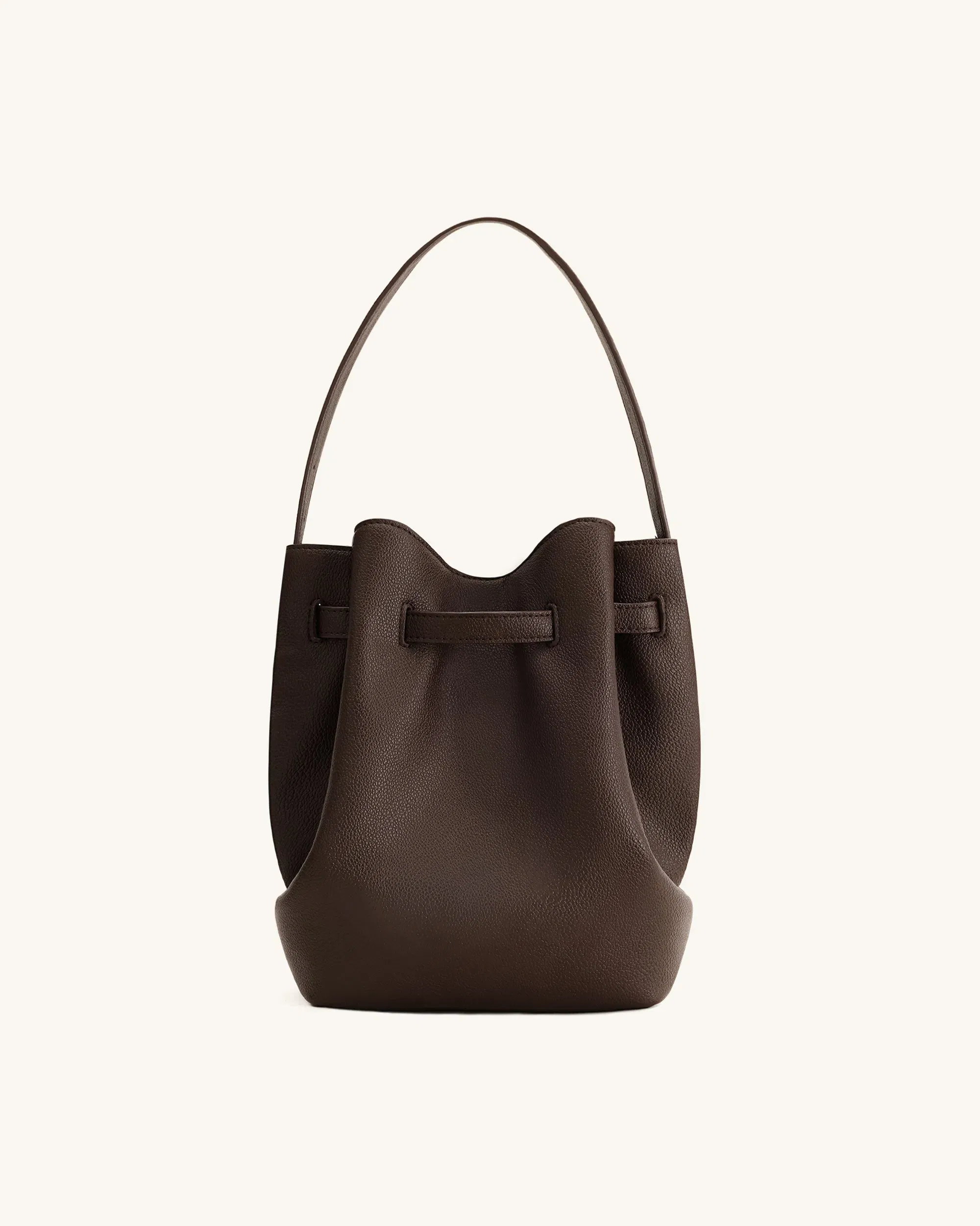 Jw Pei Clara Lock Accent Bucket Shoulder Bag Mocha Brown