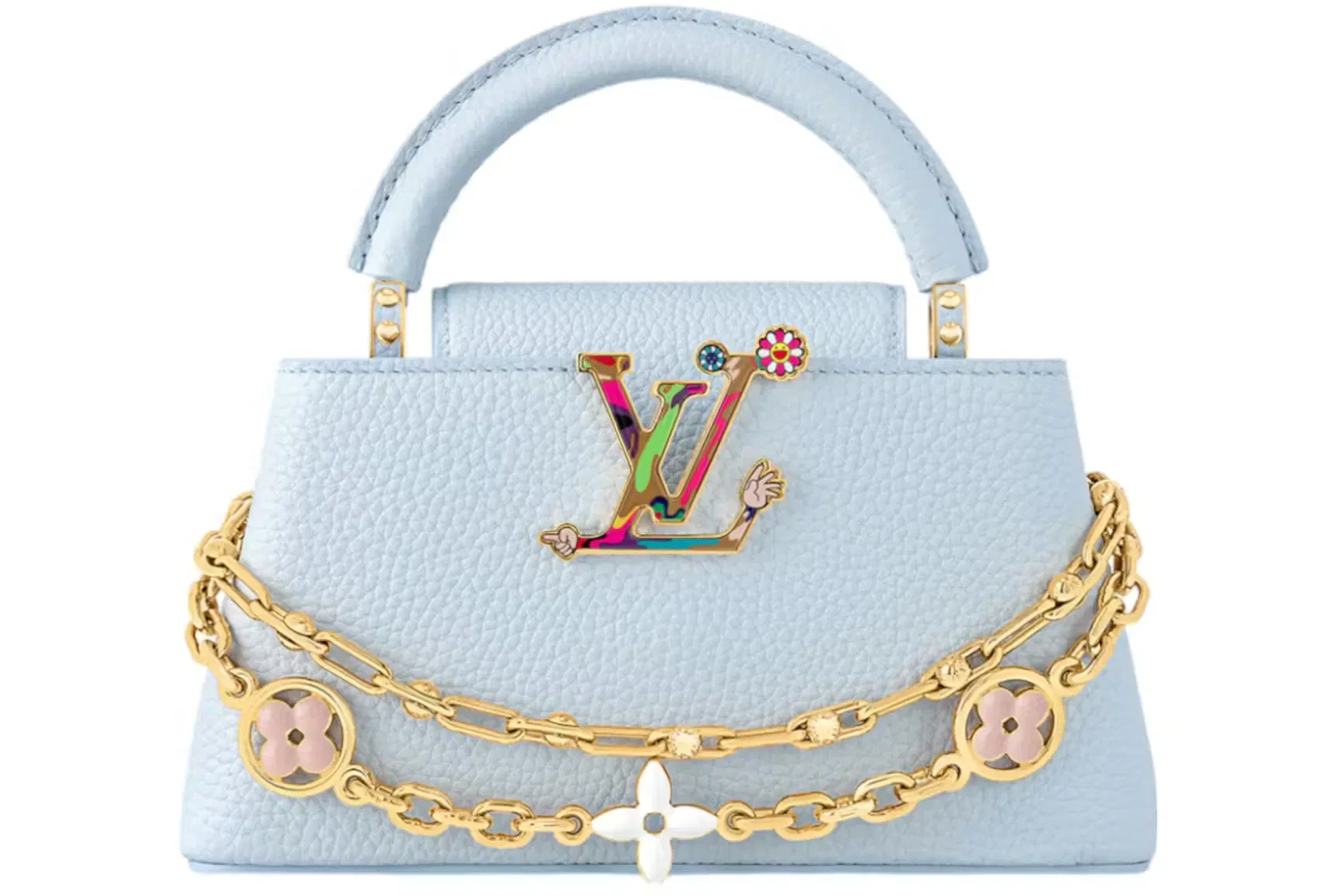 Louis Vuitton x Takashi Murakami Capucines East-West Mini Olympe Blue