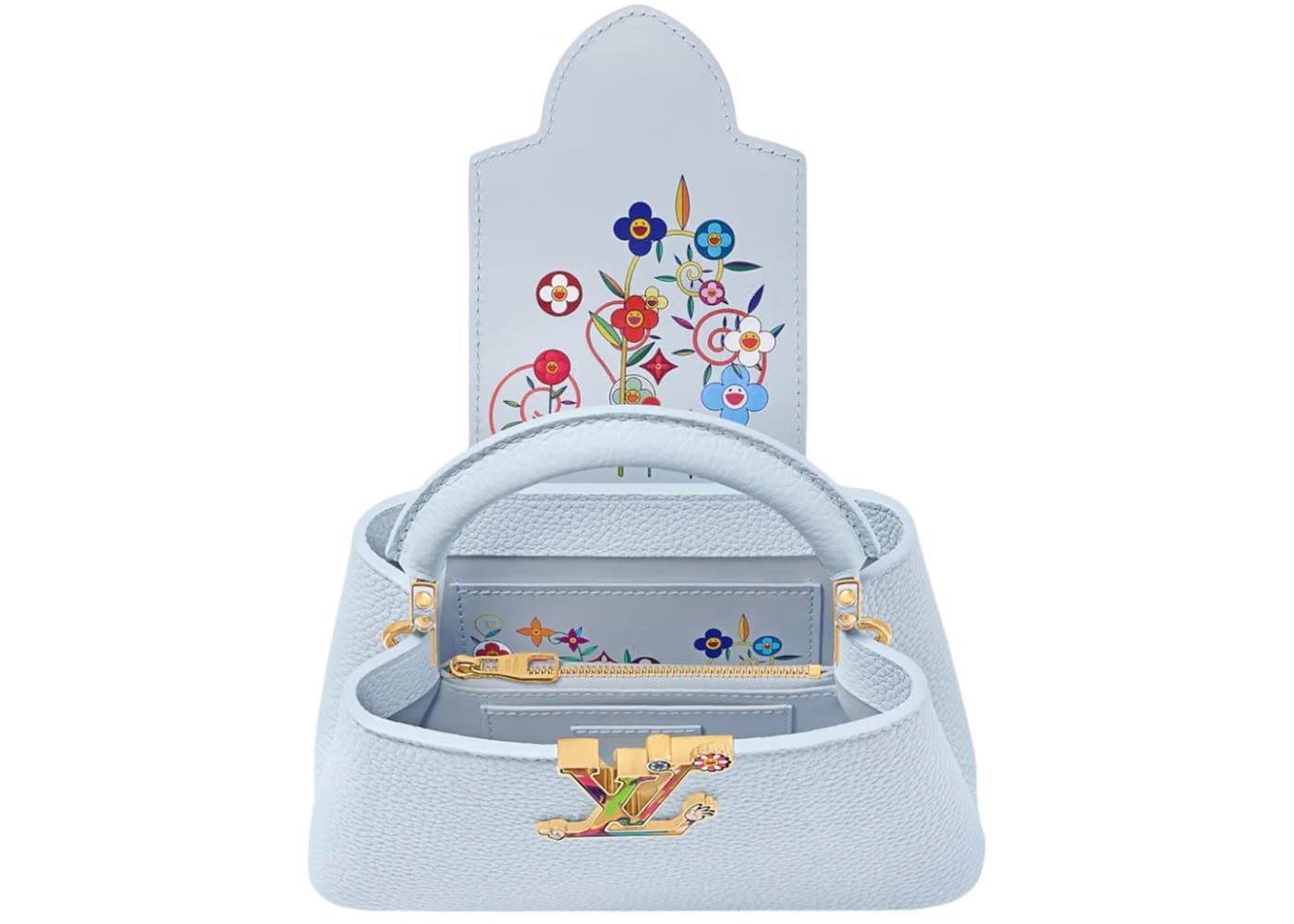 Louis Vuitton x Takashi Murakami Capucines East-West Mini Olympe Blue