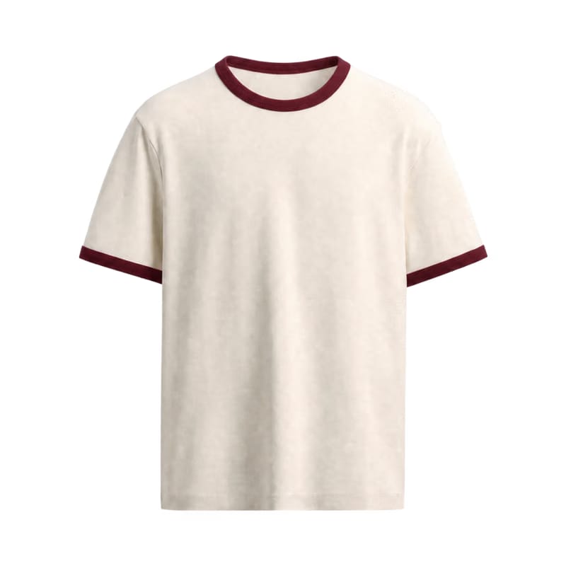 Coastline Ringer Tee – Deep Maroon