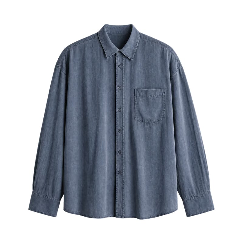 Harbor Linen Blend Shirt - Slate Blue