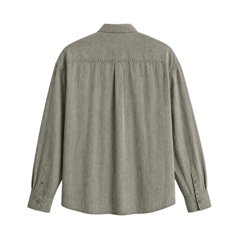 Harbor Linen Blend Shirt - Stone Olive