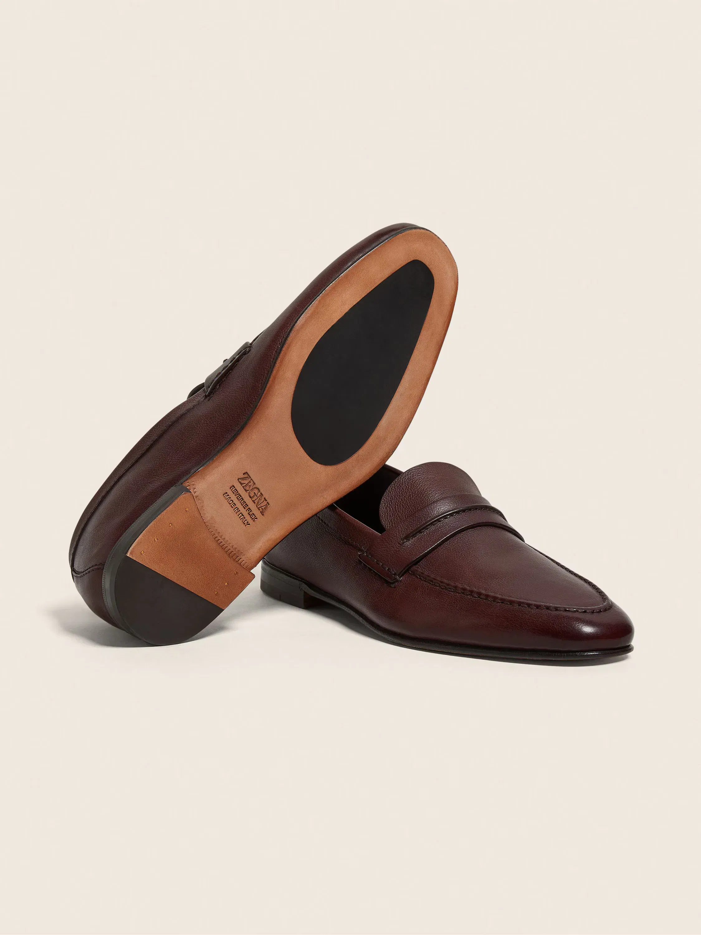 Zegna penny leather loafers dark brown