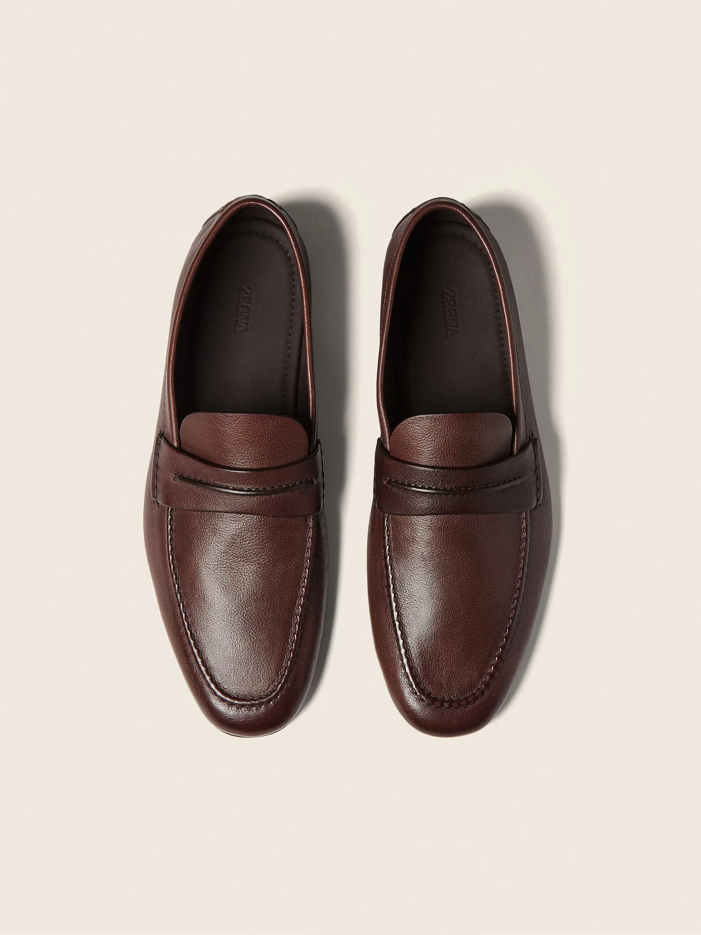 Zegna penny leather loafers dark brown