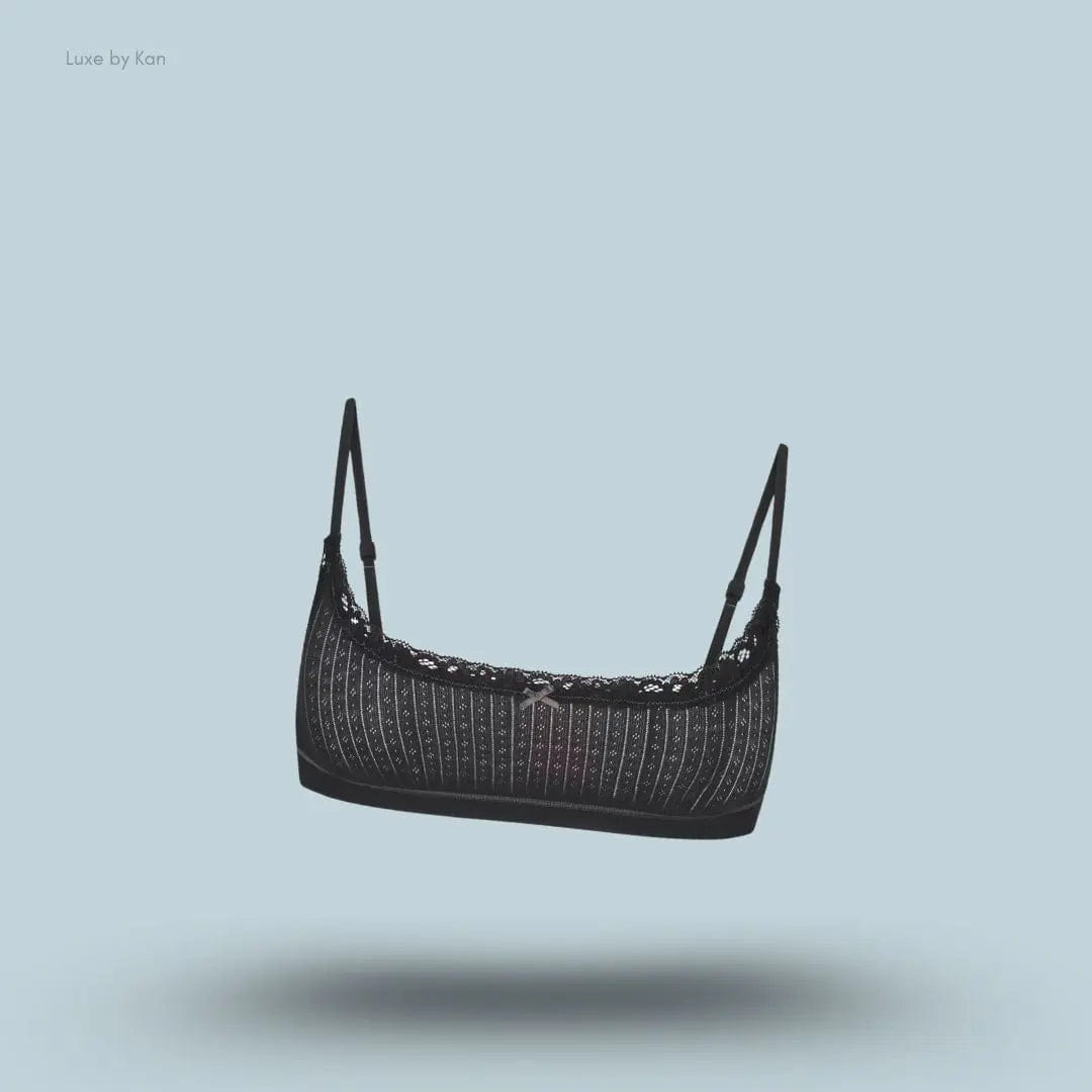 Skims Lightweight Cotton Pointelle Scoop Bralette