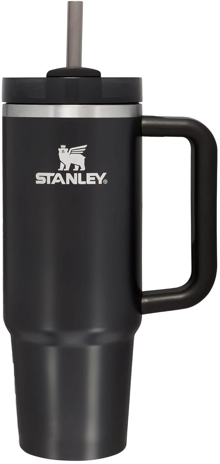 Stanley Quencher H2.0 FlowState Tumbler Black Glow Flowstate 3-Position Lid Cup Holder Compatible for Travel Insulated Stainless Steel Cup