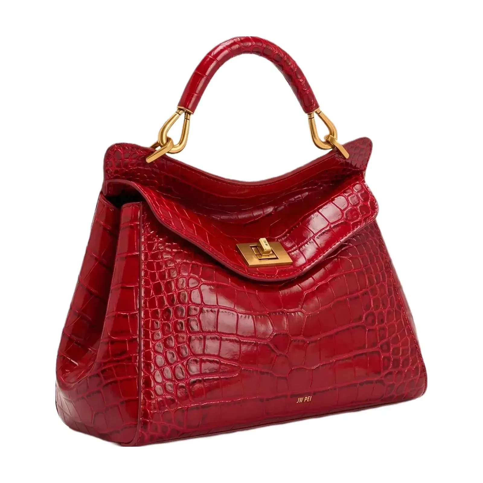 Jw Pei Lucia Classic Top Handle Bag Burgundy Croc