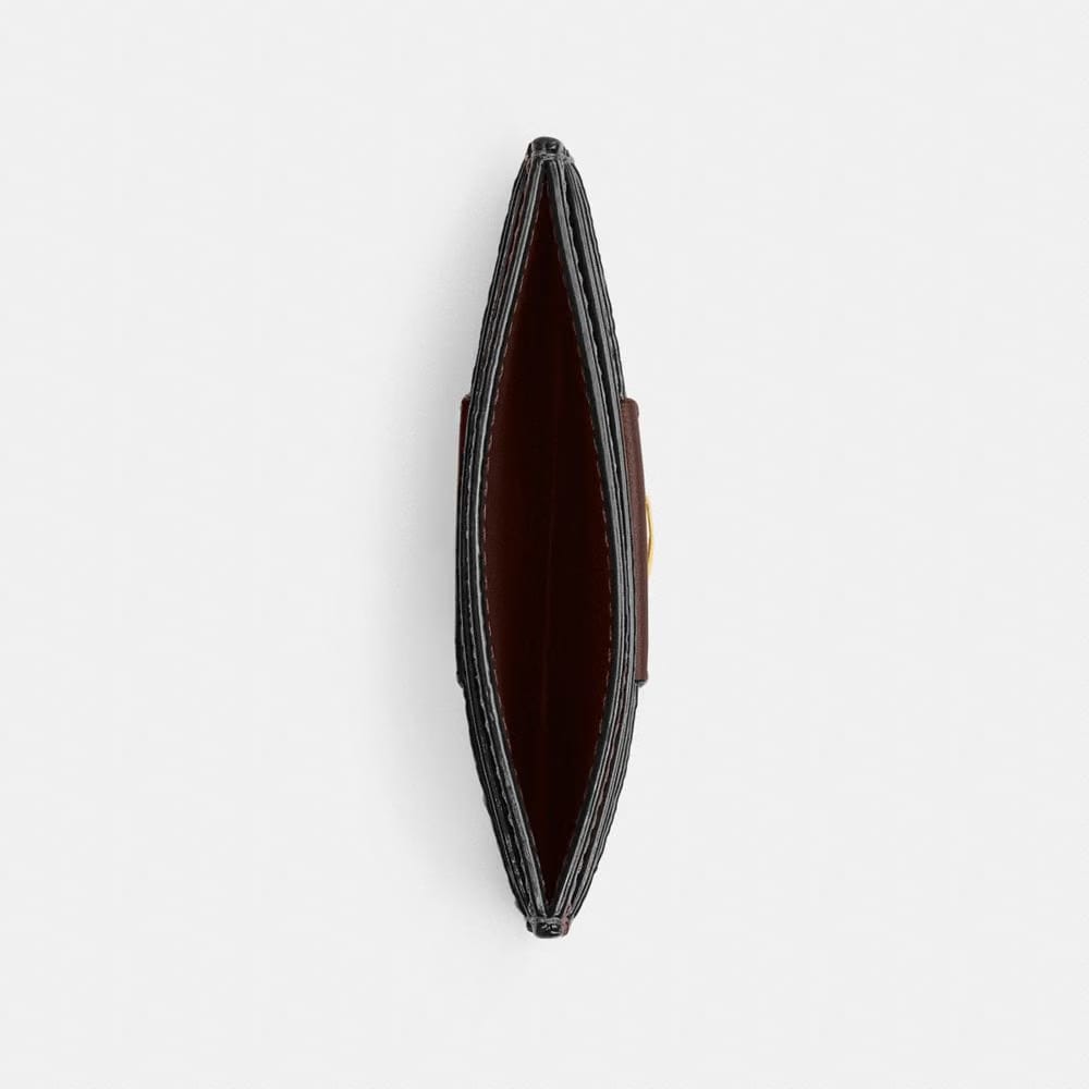 Coach Essential Card Case In Signature Canvas Brass Maple