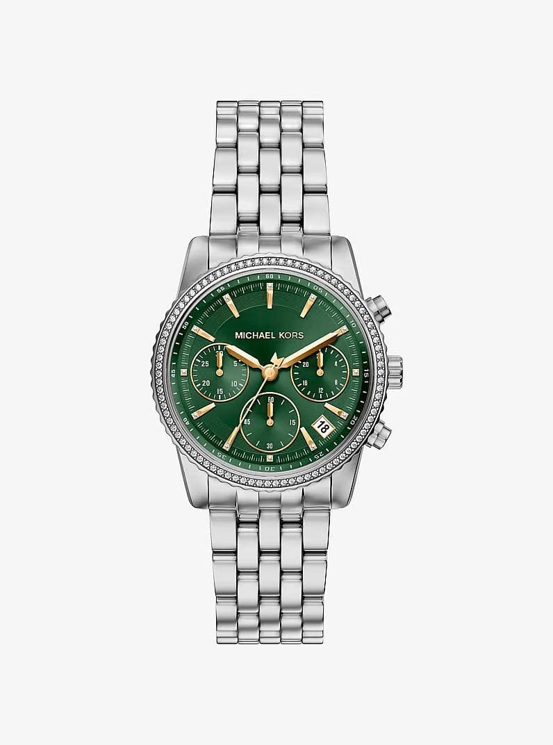 Michael Kors Bryant Pav Silver-Tone Watch