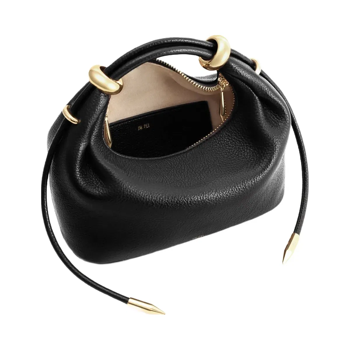 Jw Pei Ellie Metal Ring Embellished Top Handle Bag Black