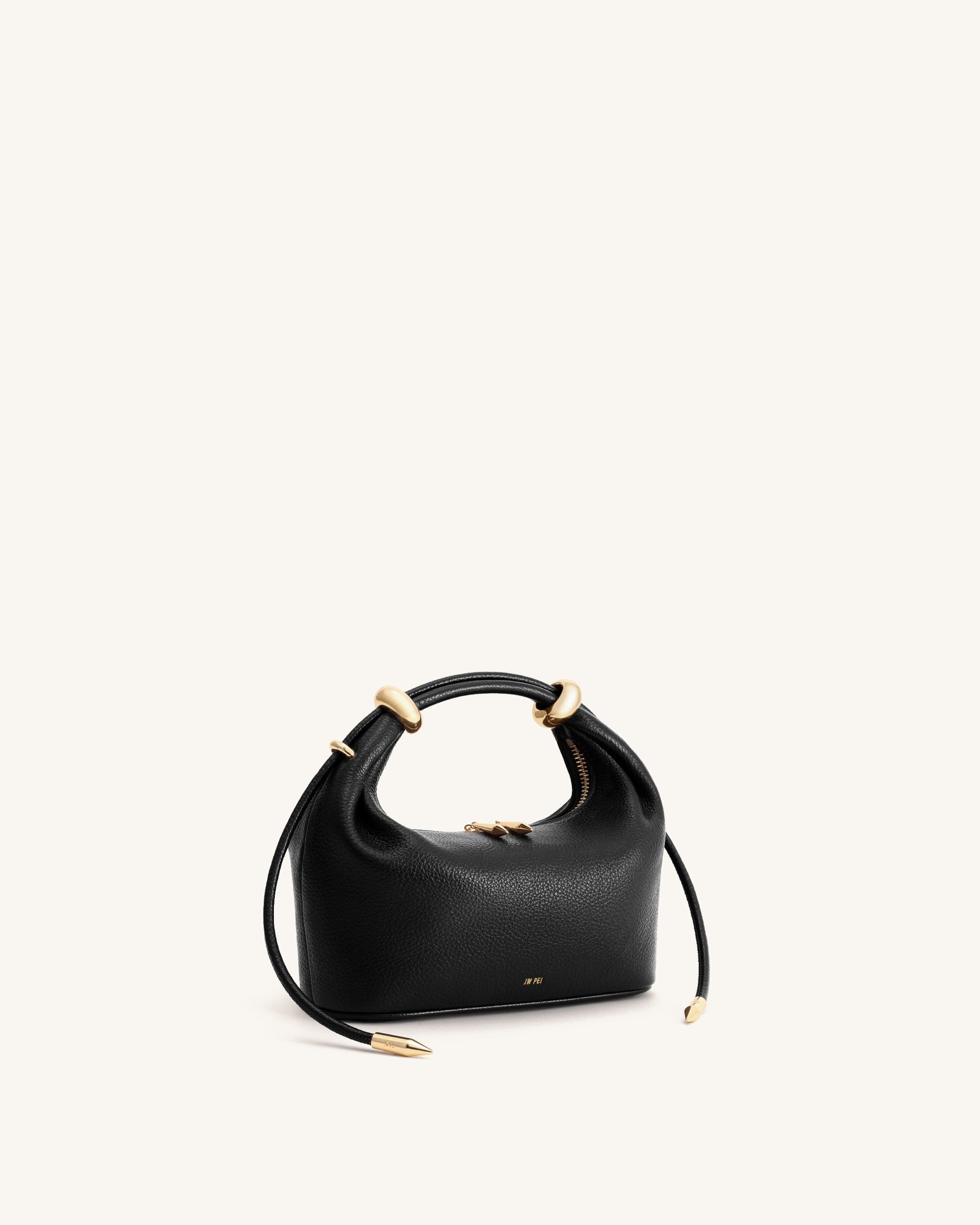 Jw Pei Ellie Metal Ring Embellished Top Handle Bag Black