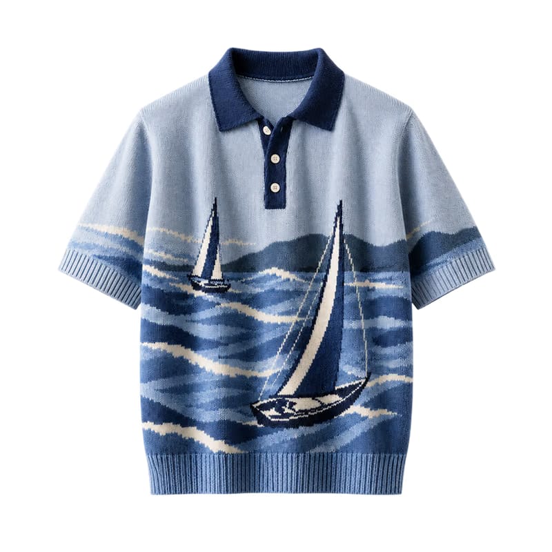 Marina Yacht Club Jacquard Polo T-Shirt