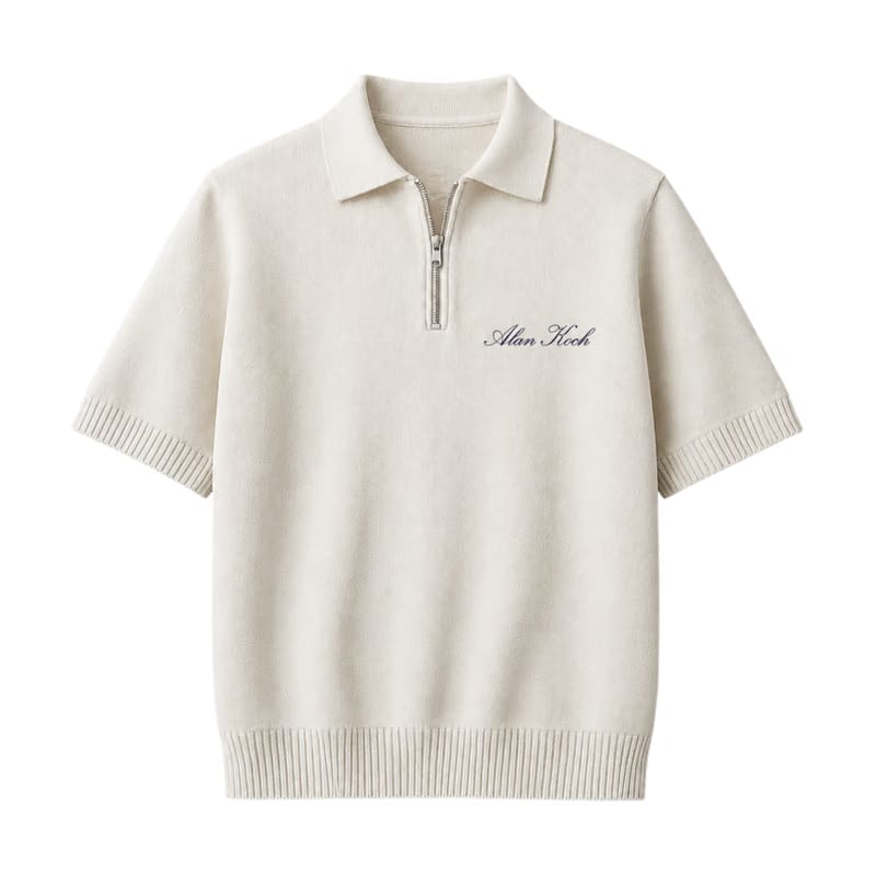 Polo Club Rider Quarter Zip T-shirt - Ivory