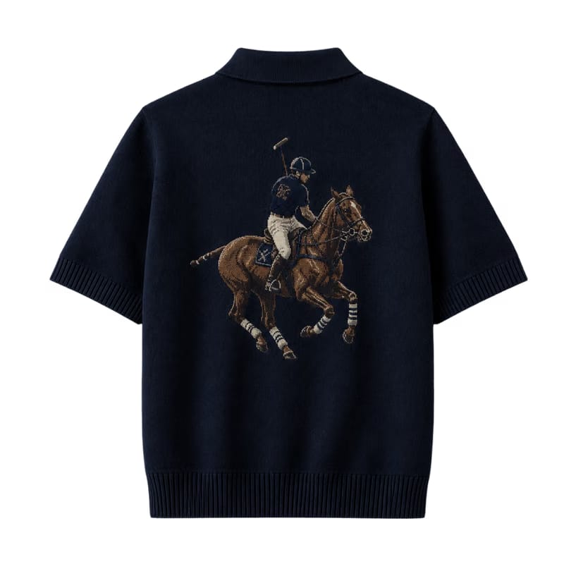 Polo Club Rider Quarter Zip T-shirt - Midnight Navy