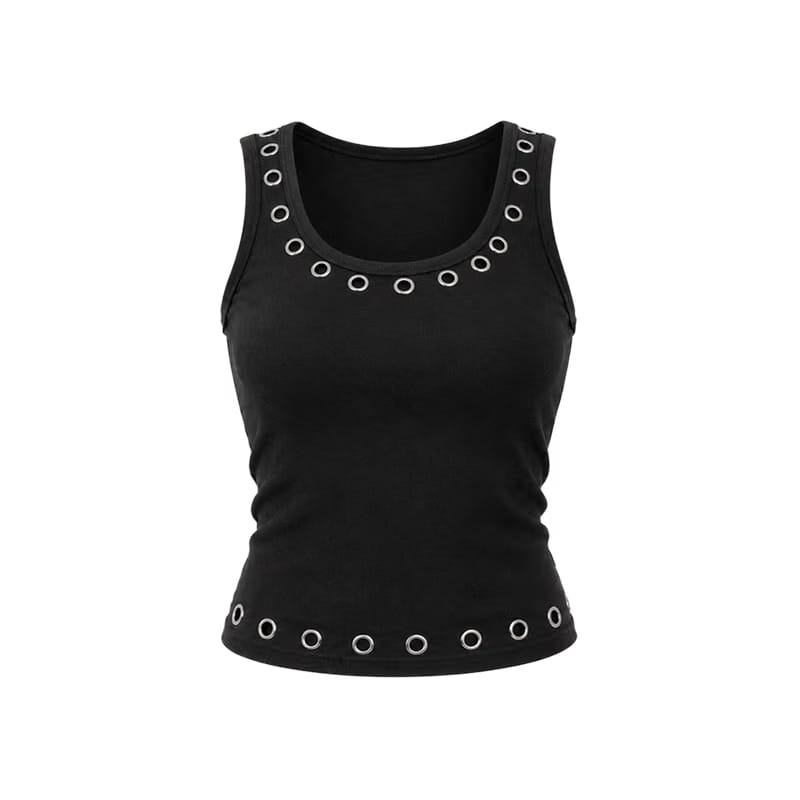 Voyd black grommet tank top