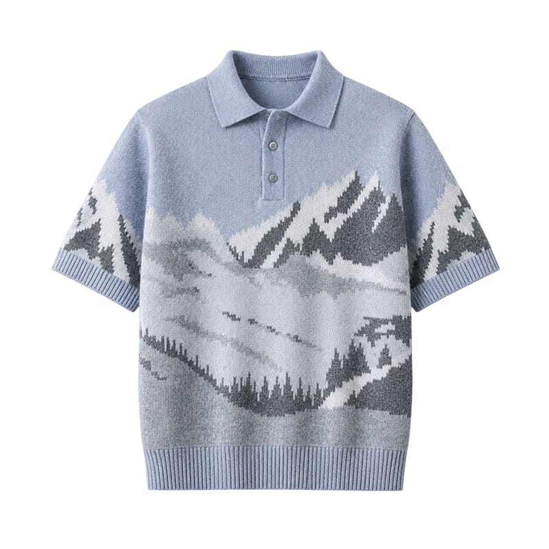 Alpine Horizon Knit Polo T-Shirt