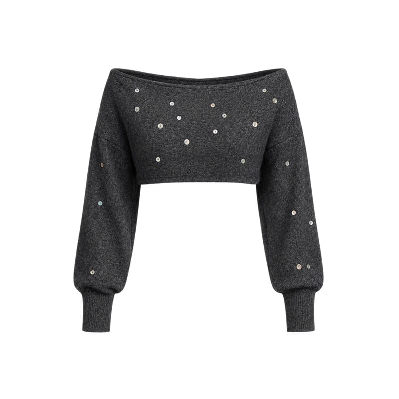 Voyd Soft Button Crop top Anthractite Grey
