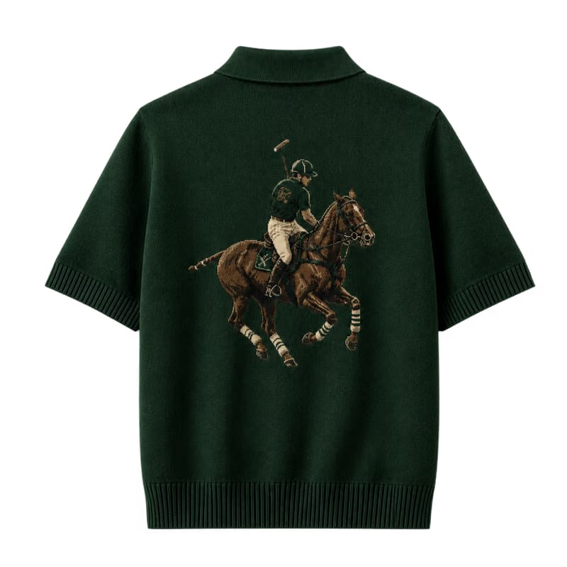 Polo Club Rider Quarter Zip T-shirt - Forest