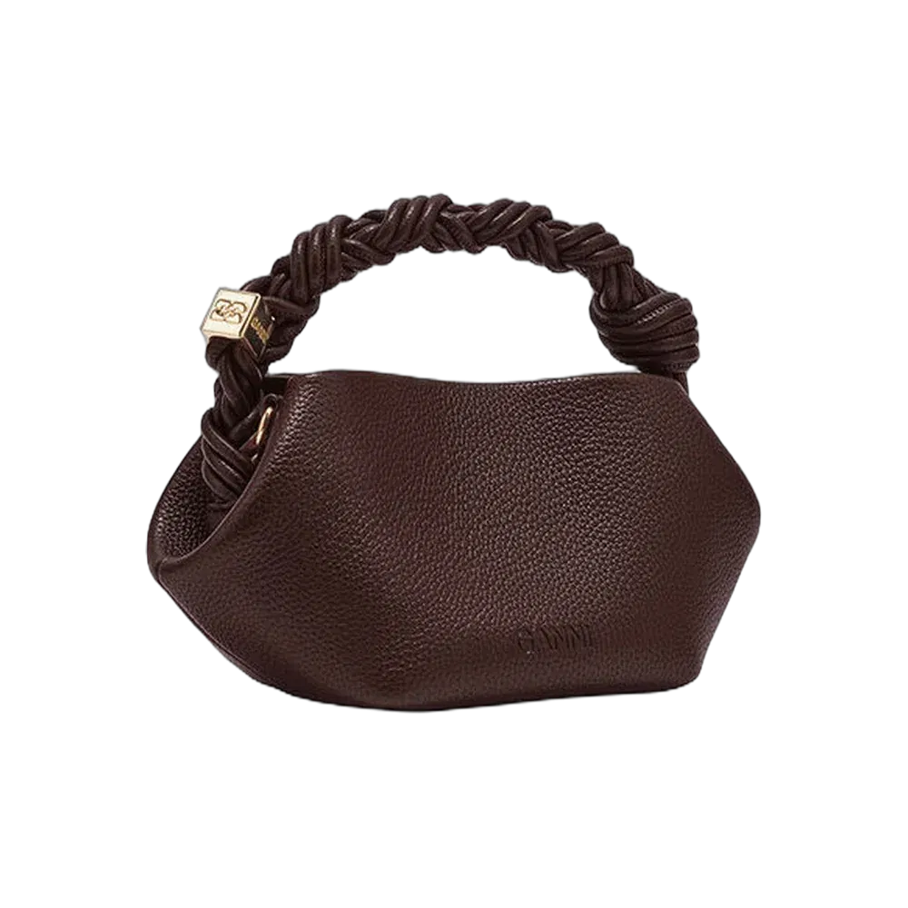 Ganni Brown Grained Mini Bou Bag