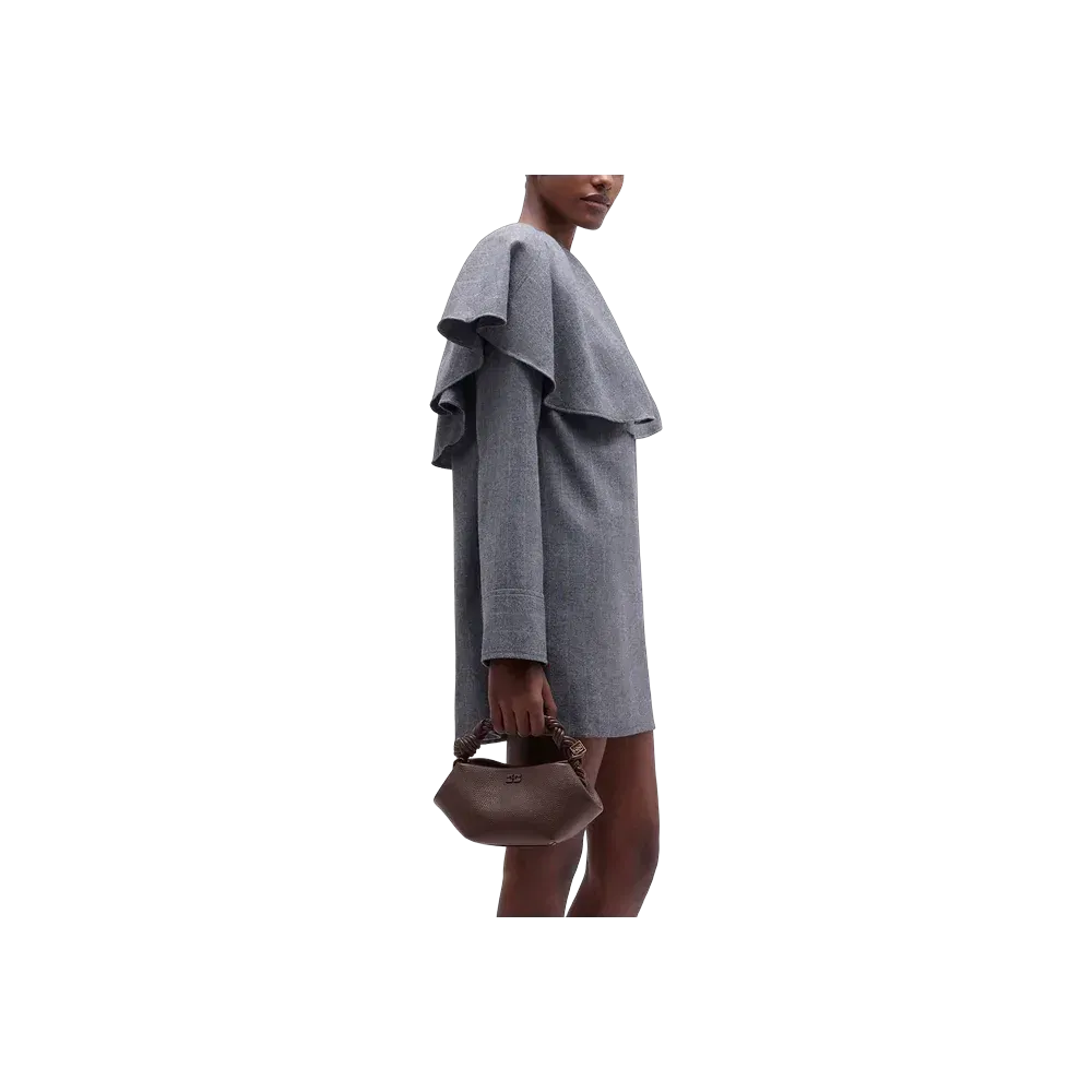 Ganni Brown Grained Mini Bou Bag