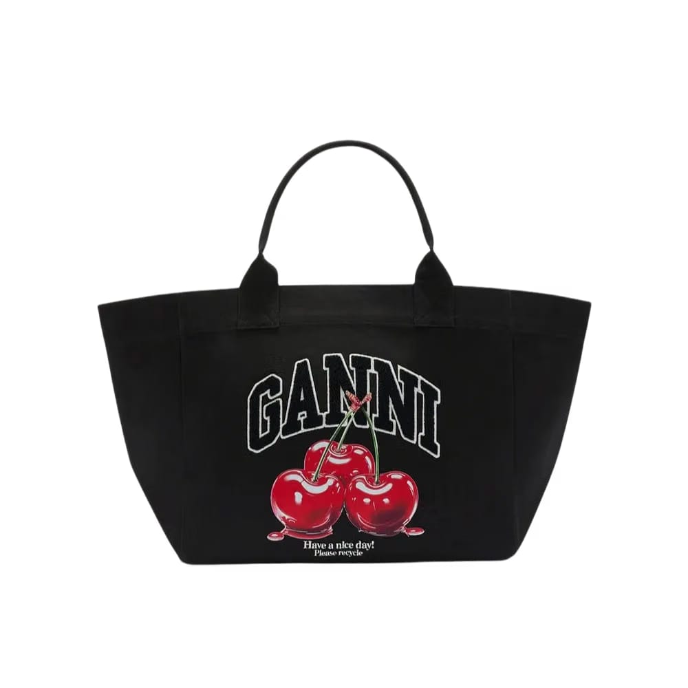 Ganni Black XXL Cherry Tote