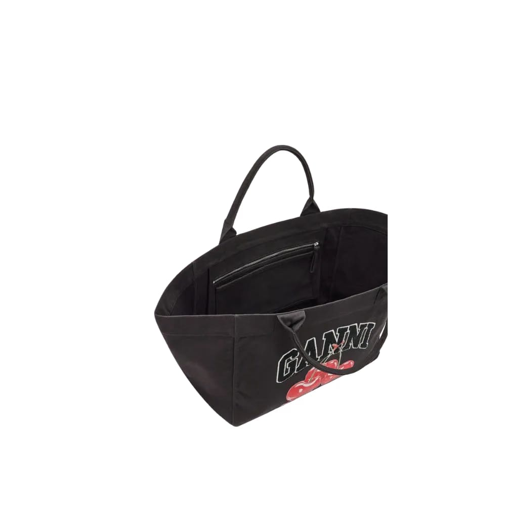 Ganni Black XXL Cherry Tote