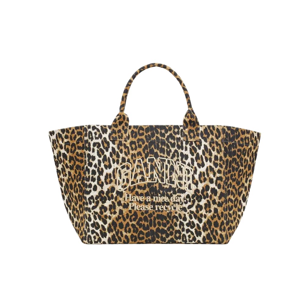 Ganni Leopard XXL Tote Bag