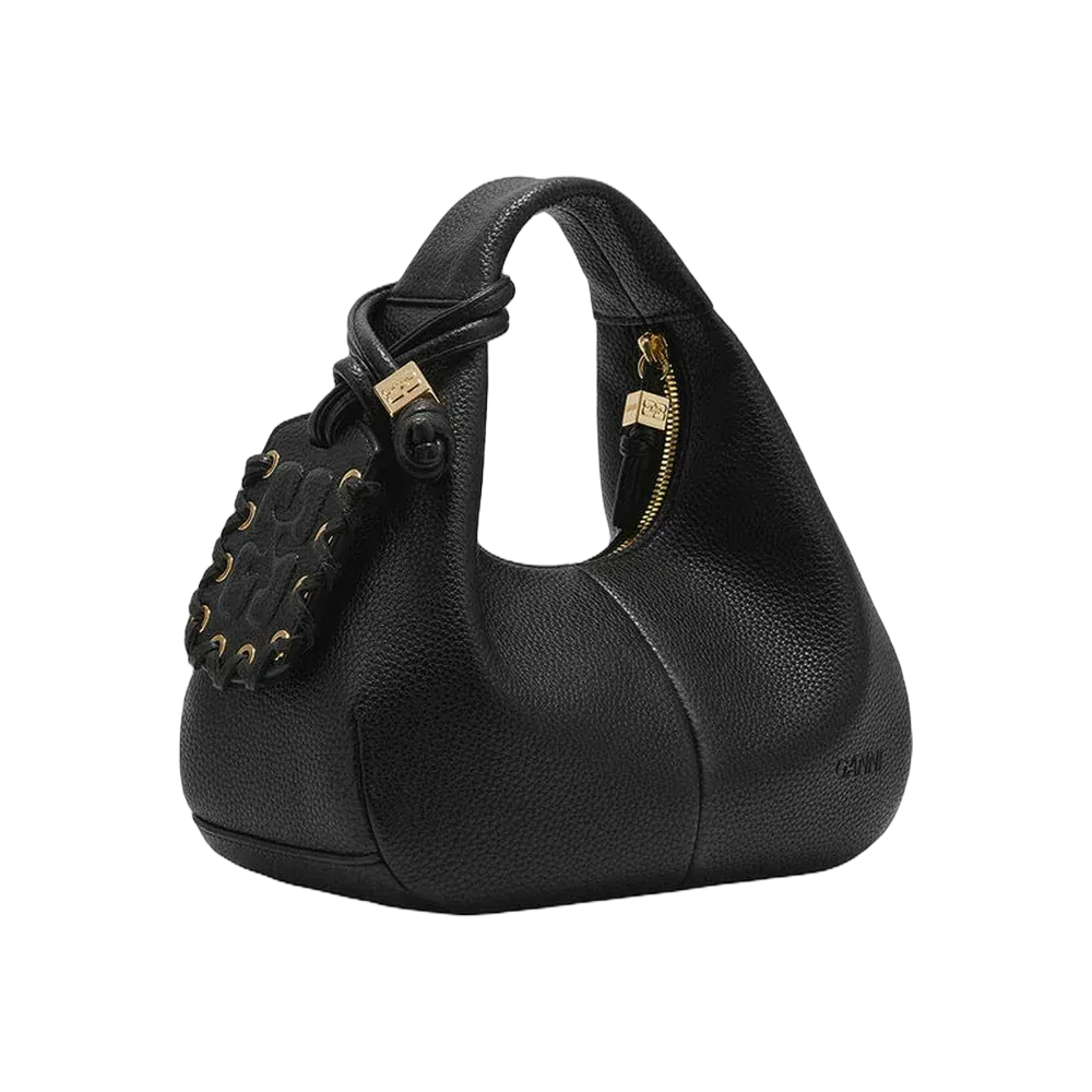 Ganni Black Mini Hobo Bag