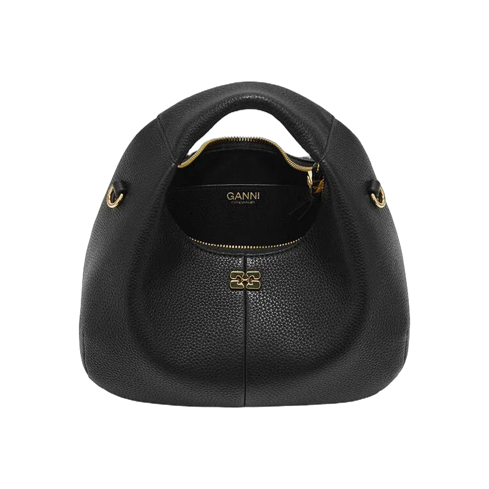 Ganni Black Mini Hobo Bag