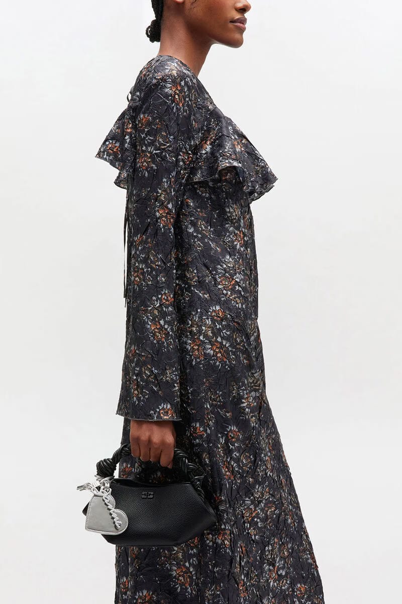 Ganni Black Grained Mini Bou Bag