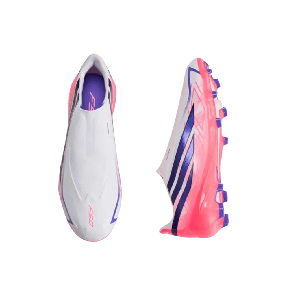 Adidas F50 Hyperfast League Laceless Firm Ground Soccer Cleats Cloud White